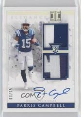Parris Campbell [Helmet, Patch Autograph Nameplate] Football Cards 2019 Panini Impeccable Prices