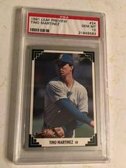 Tino Martinez #24 Baseball Cards 1991 Leaf Preview Prices