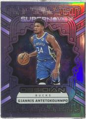 Giannis Antetokounmpo [Purple Flood] #3 Basketball Cards 2022 Panini Obsidian Supernova Prices