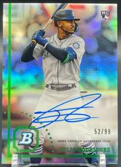 Julio Rodriguez [Refractor] #CRA-JR Baseball Cards 2022 Bowman Heritage Chrome Rookie Autographs Prices
