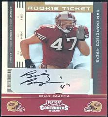 Billy Bajema [Preview Ticket Autograph Green] #200 Football Cards 2005 Playoff Contenders Prices