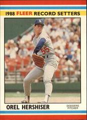 Orel Hershiser #18 Baseball Cards 1988 Fleer Record Setters Prices