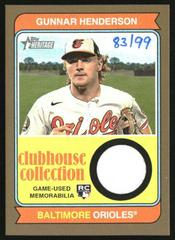 Gunnar Henderson [Gold] #CCR-GH Baseball Cards 2023 Topps Heritage Clubhouse Collection Relics Prices