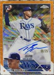 Taj Bradley [Orange Wave] #RA-TB Baseball Cards 2023 Topps Chrome Update Rookie Autographs Prices