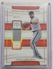 Evan Longoria #BIO-EL Baseball Cards 2022 Panini National Treasures Biography Materials Prices