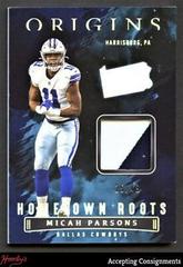 Micah Parsons [Turquoise] #HR-MPA Football Cards 2022 Panini Origins Hometown Roots Prices