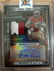 George Kittle [Electric Etch Orange] #16 Football Cards 2023 Panini Obsidian Matrix Material Autograph Prices