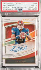 Tim Tebow [Gold] #IC-TTE Football Cards 2022 Panini Immaculate Collegiate Champions Autographs Prices