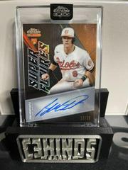 Ryan Mountcastle [Orange Refractor] #SFA-RM Baseball Cards 2021 Topps Chrome Black Super Futures Autographs Prices