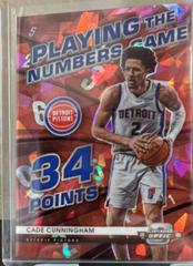 Cade Cunningham [Red Ice] Basketball Cards 2021 Panini Contenders Optic Playing the Numbers Game Prices