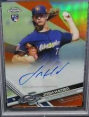 Josh Hader [Orange Refractor] #RA-JHA Baseball Cards 2017 Topps Chrome Rookie Autographs Prices