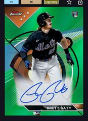Brett Baty [Green] Baseball Cards 2023 Topps Finest Autographs Prices