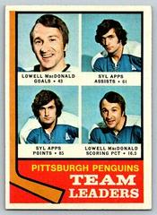 Penguins Leaders [L. MacDonald, S. Apps] Hockey Cards 1974 Topps Prices