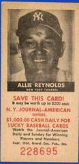 Allie Reynolds Baseball Cards 1954 NY Journal American Prices