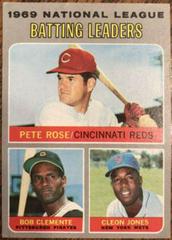 NL Batting Leaders [Rose, Clemente, Jones] #61 Baseball Cards 1970 Topps Prices