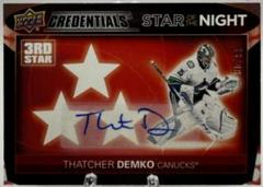 Thatcher Demko [Autograph] Hockey Cards 2021 Upper Deck Credentials 3rd Star of the Night Prices
