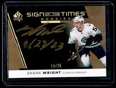 Shane Wright [Black] Hockey Cards 2022 SP Authentic Sign of the Times Rookies Prices