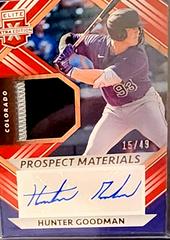 Hunter Goodman [Red] Baseball Cards 2022 Panini Elite Extra Edition Prospect Materials Signatures Prices