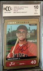 David Wright [Gold] #40 Baseball Cards 2002 Justifiable Autographs Prices