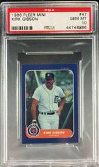 Kirk Gibson Baseball Cards 1986 Fleer Mini Prices