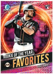 Joey Bart [Pink Refractor Mega Box Mojo] #RRY-JB Baseball Cards 2021 Bowman Chrome Rookie of the Year Favorites Prices
