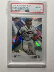 Ronald Acuna Jr. [Atomic Refractor] #51 Baseball Cards 2018 Bowman's Best Prices