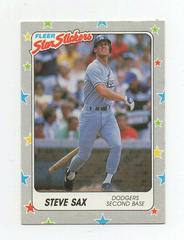 Steve Sax Baseball Cards 1988 Fleer Star Stickers Prices