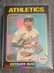Esteury Ruiz [Black Refractor] #300 Baseball Cards 2024 Topps Heritage Chrome Prices