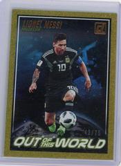 Lionel Messi [Gold] Soccer Cards 2018 Panini Donruss Out of This World Prices