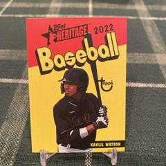 Kahlil Watson Baseball Cards 2022 Topps Heritage Minor League 1973 Pack Cover Prices