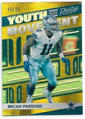 Micah Parsons [Gold] #YM-13 Football Cards 2022 Panini Prestige Youth Movement Prices