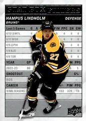 Hampus Lindholm #SB-15 Hockey Cards 2023 Upper Deck Stat Box Fillers Prices