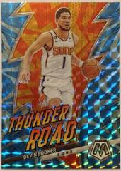Devin Booker [Reactive Blue] #2 Basketball Cards 2022 Panini Mosaic Thunder Road Prices