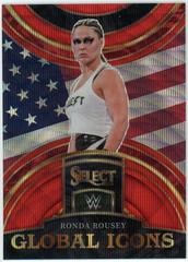 Ronda Rousey [Red Wave] #21 Wrestling Cards 2023 Panini Select WWE Global Icons Prices