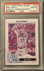 Mike Trout [Gum Ad Back Missing Blackplate] Baseball Cards 2017 Topps Gypsy Queen Prices