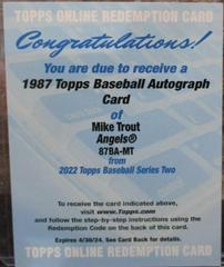 Mike Trout #87BA-MT Baseball Cards 2022 Topps 1987 Autographs Prices
