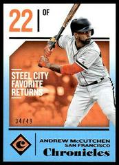 Andrew McCutchen [Blue] #53 Baseball Cards 2018 Panini Chronicles Prices