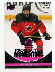 Nick Lardis [Pink] #PM-23 Hockey Cards 2023 Upper Deck Team Canada Juniors Prospectus Momentous Prices