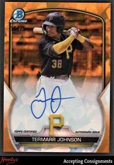 Termarr Johnson [Orange] #BSPA-TJ Baseball Cards 2023 Bowman Chrome Sapphire Autographs Prices