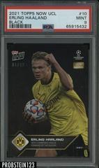Erling Haaland [Black] #10 Soccer Cards 2021 Topps Now UEFA Champions League Prices