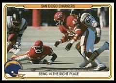 San Diego Chargers [Being in the Right Place] #48 Football Cards 1982 Fleer Team Action Prices