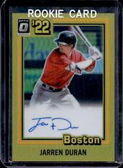 Jarren Duran [Gold] Baseball Cards 2022 Panini Donruss Optic Retro 1981 Signatures Prices