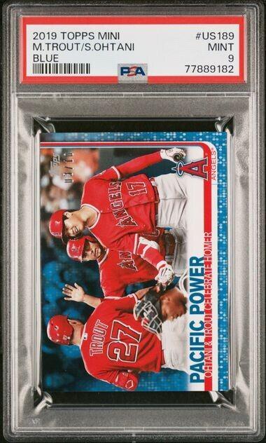 Mike Trout, Shohei Ohtani [Blue] #US189 Baseball Cards 2019 Topps Mini