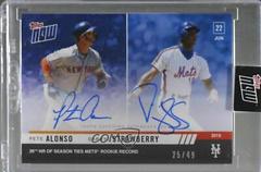 Darryl Strawberry, Pete Alonso [Autograph Purple] #418B Baseball Cards 2019 Topps Now Prices