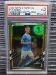 Phil Foden [Gold Bubbles] Soccer Cards 2020 Topps Chrome UEFA Champions League Prices