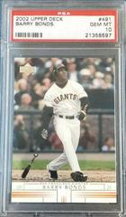 Barry Bonds #491 Baseball Cards 2002 Upper Deck Prices