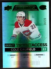 Cole Caufield [Green] #149 Hockey Cards 2021 Upper Deck Credentials Prices
