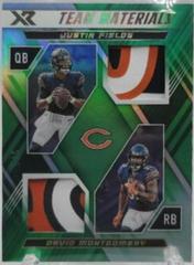 Justin Fields, David Montgomery [Green] #TM-13 Football Cards 2022 Panini XR Team Materials Prices