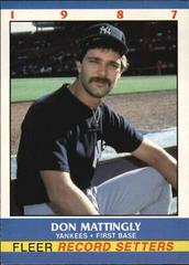 Don Mattingly Baseball Cards 1987 Fleer Record Setters Prices