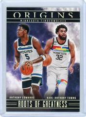 Karl-Anthony Towns / Anthony Edwards #6 Basketball Cards 2023 Panini Origins Roots of Greatness Prices